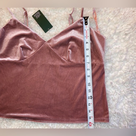 NWT Cropped Tank WILD FABLE Snowbloom Rose CAMISOLE Lightweight Velour sz XL - Picture 9 of 12